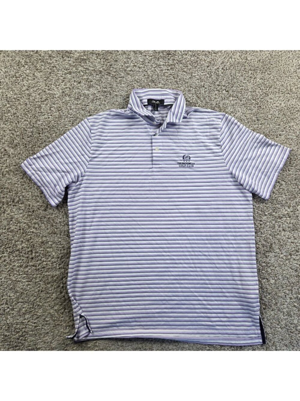 RLX Ralph Lauren Golf Polo Mens XL The Broadmoor Golf Club Purple Striped